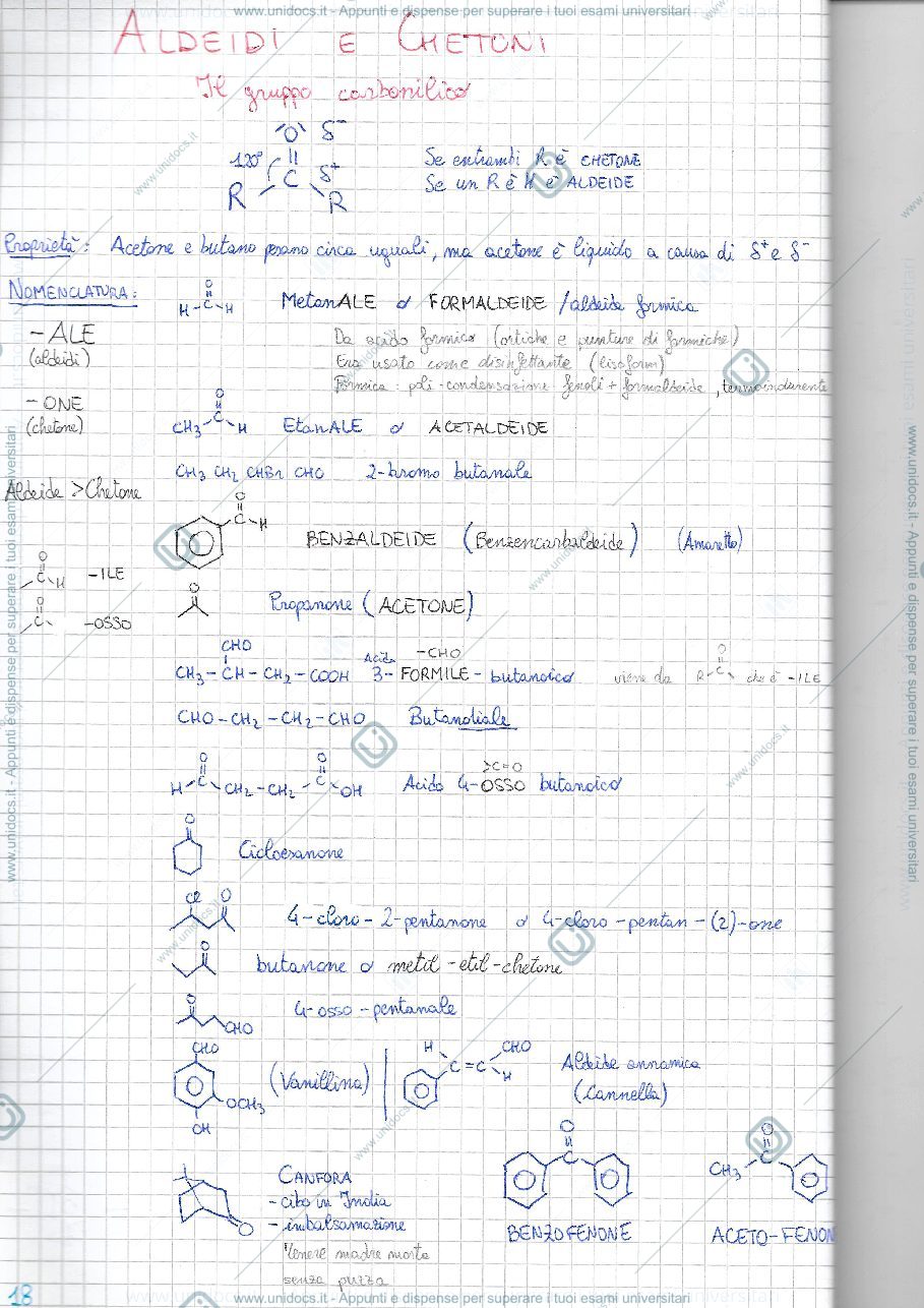 Anteprima pagina 1 — Riassunto cap3 - Aldeidi e Chetoni