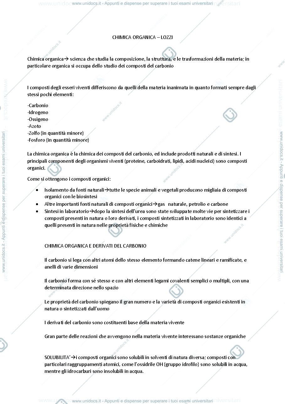 Anteprima pagina 1 — chimica organica