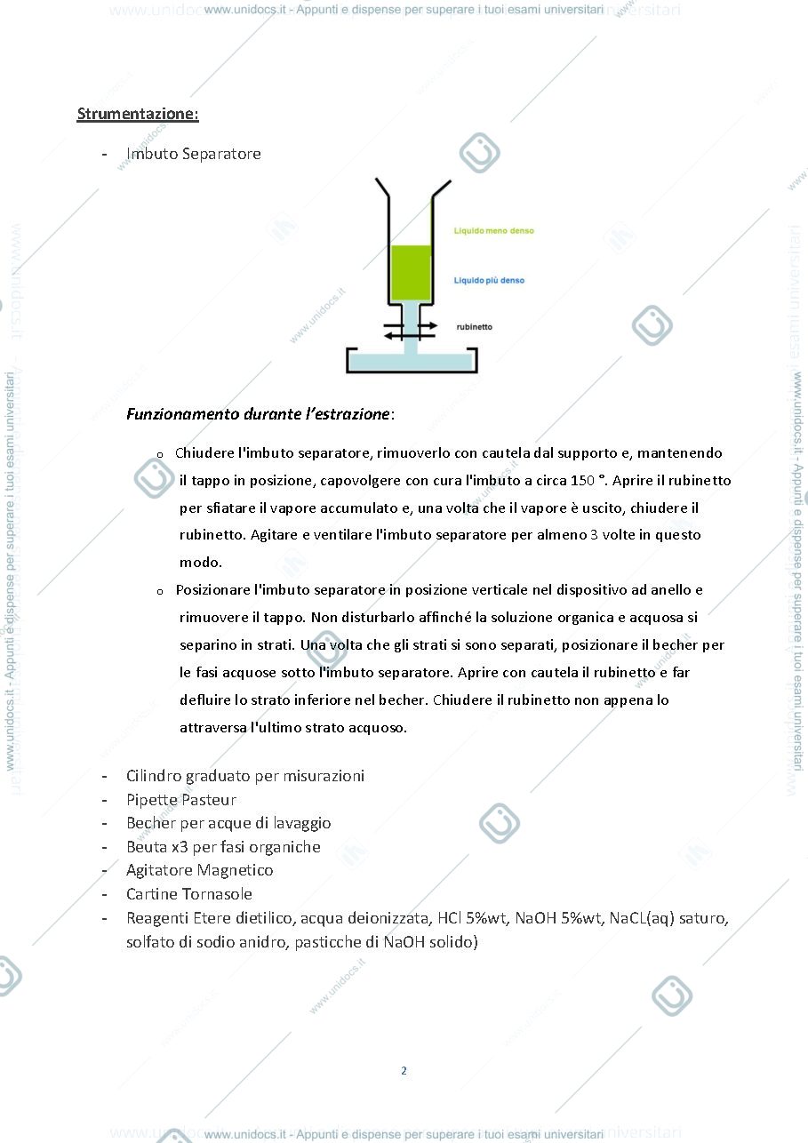 Anteprima pagina 2 — Relazione sull'estrazione iquido-Liquido