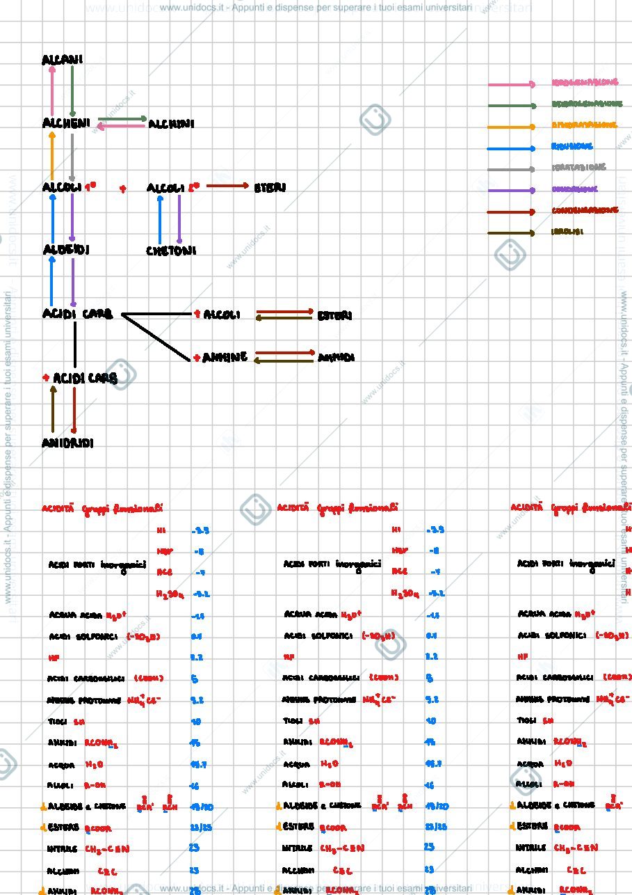 Anteprima pagina 1 — Chimica organica schema reazioni
