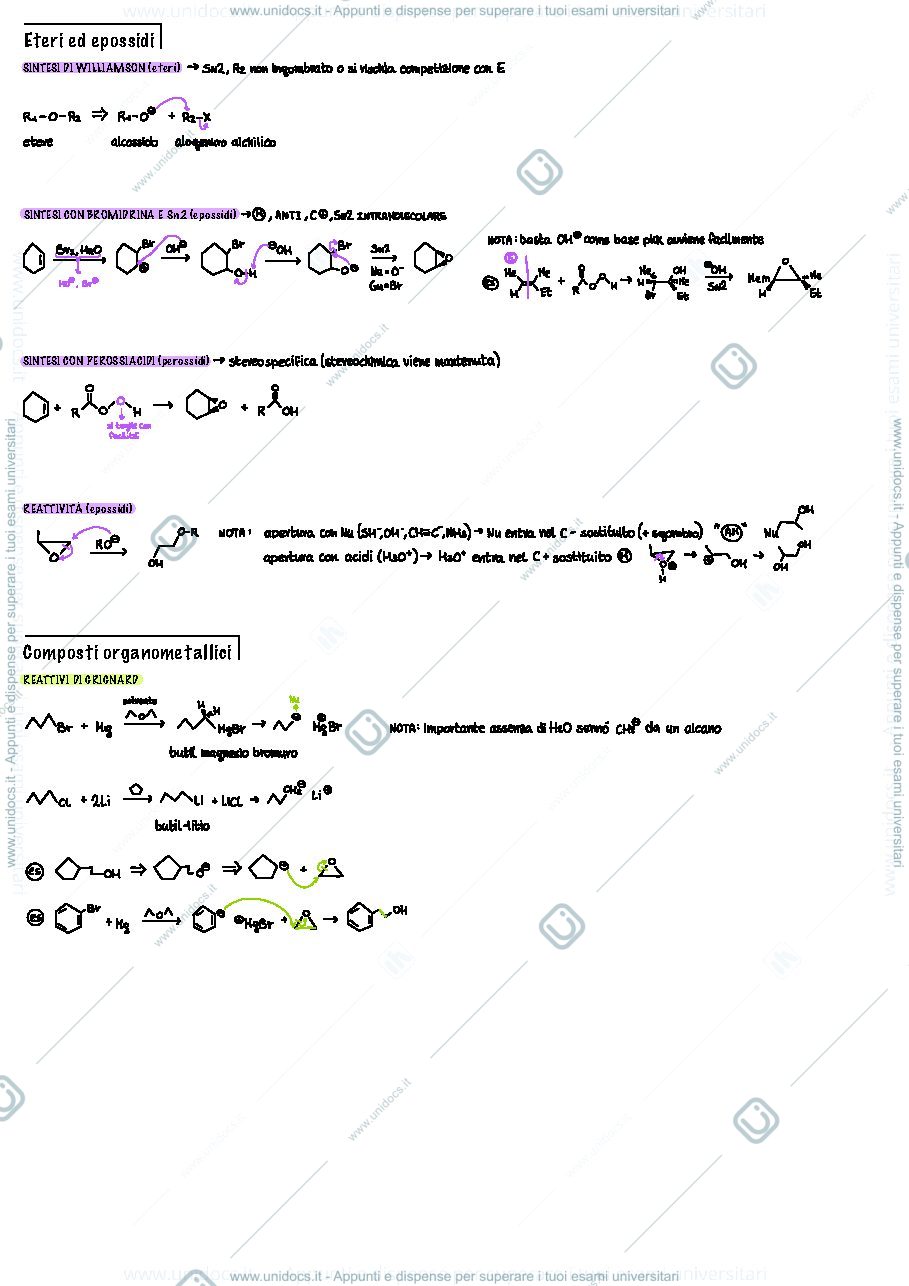 Anteprima pagina 2 — schemi reazioni esame chimica organica I
