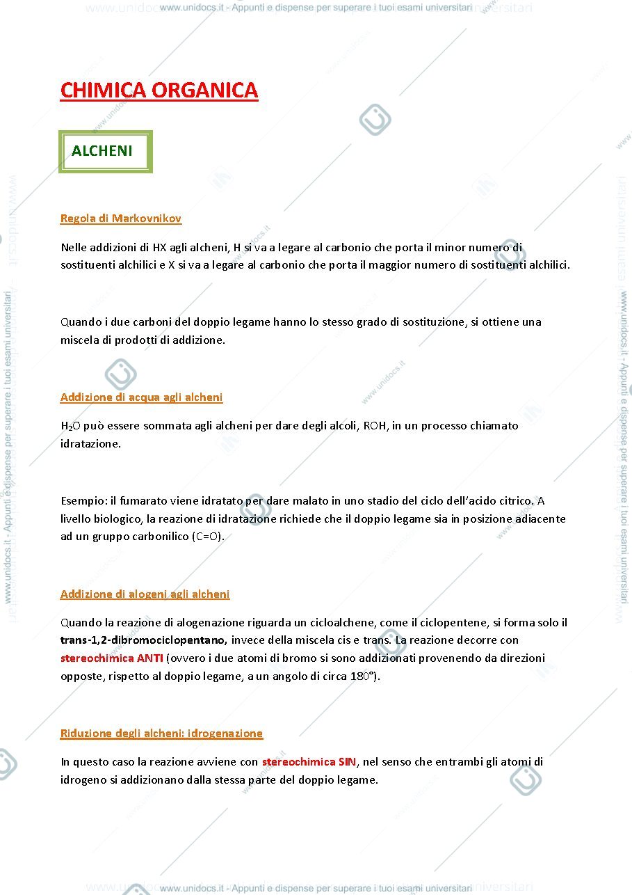 Anteprima pagina 1 — Chimica organica appunti 