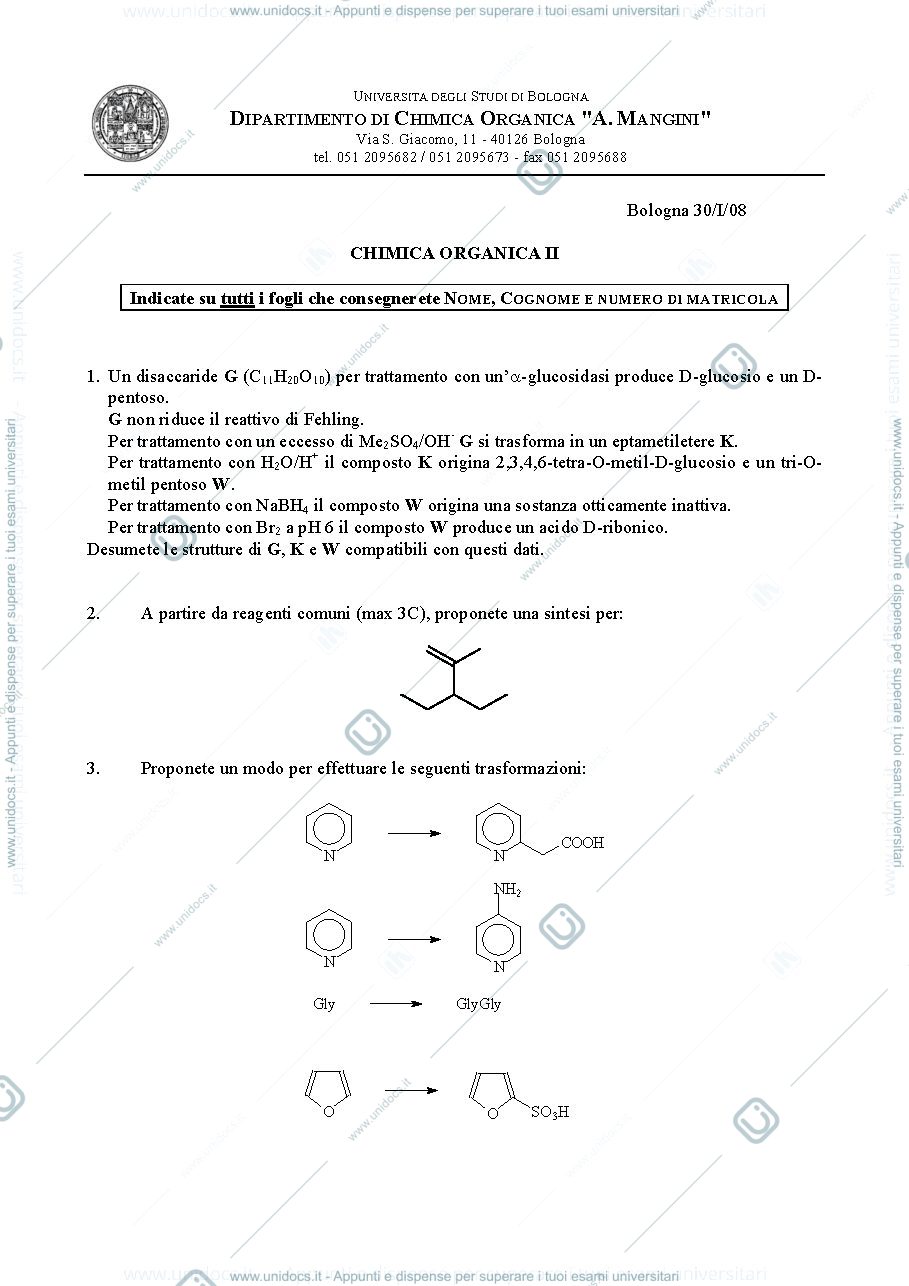 Anteprima pagina 1 — Esame organica 2