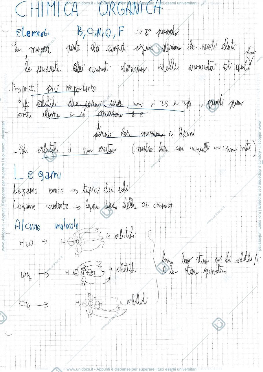 Anteprima pagina 1 — Chimica Organica appunti D.D