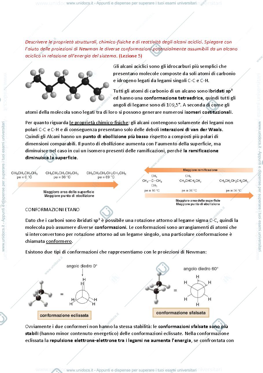 Anteprima pagina 4 — domande aperte esame chimica organica