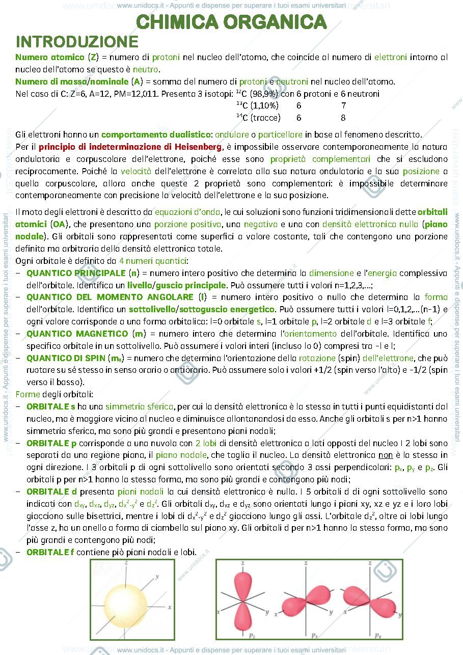 Anteprima pagina 1 — Appunti di chimica organica
