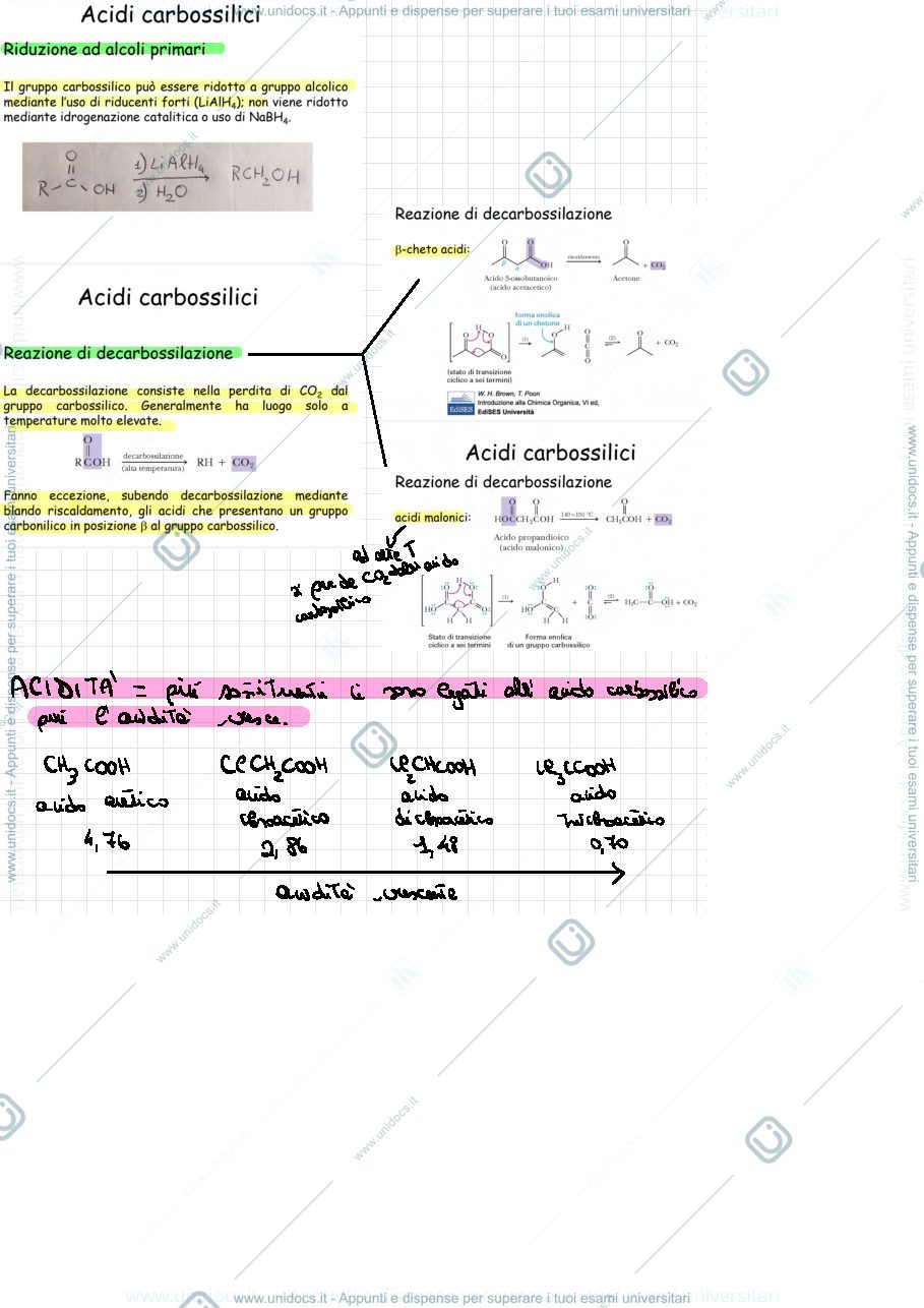 Anteprima pagina 3 — Reazioni da acidi carbossilici 
