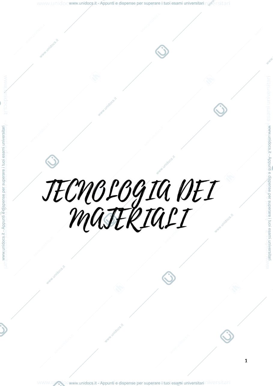 Anteprima pagina 1 — tecnologia dei materiali 