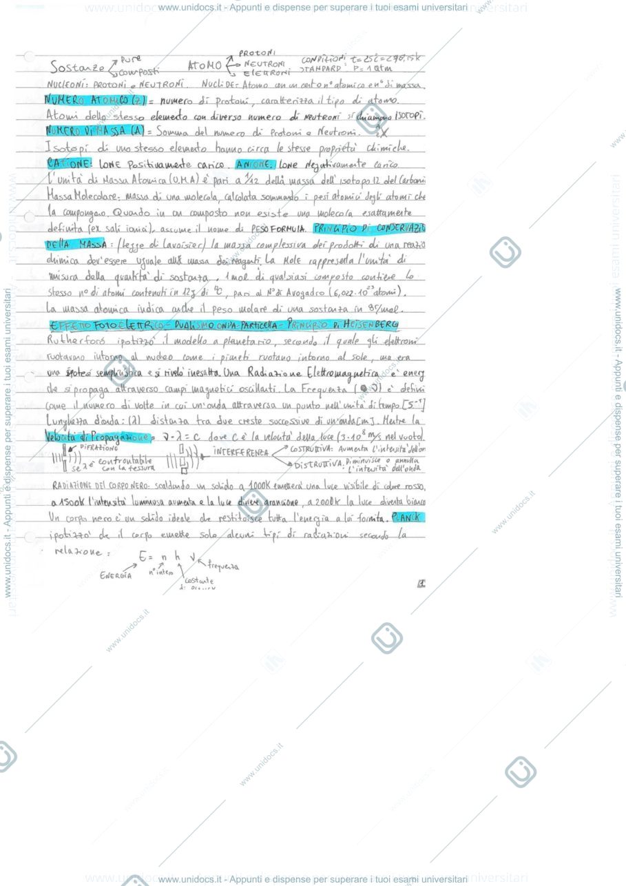 Anteprima pagina 1 — Appunti di chimica per l'ingegneria