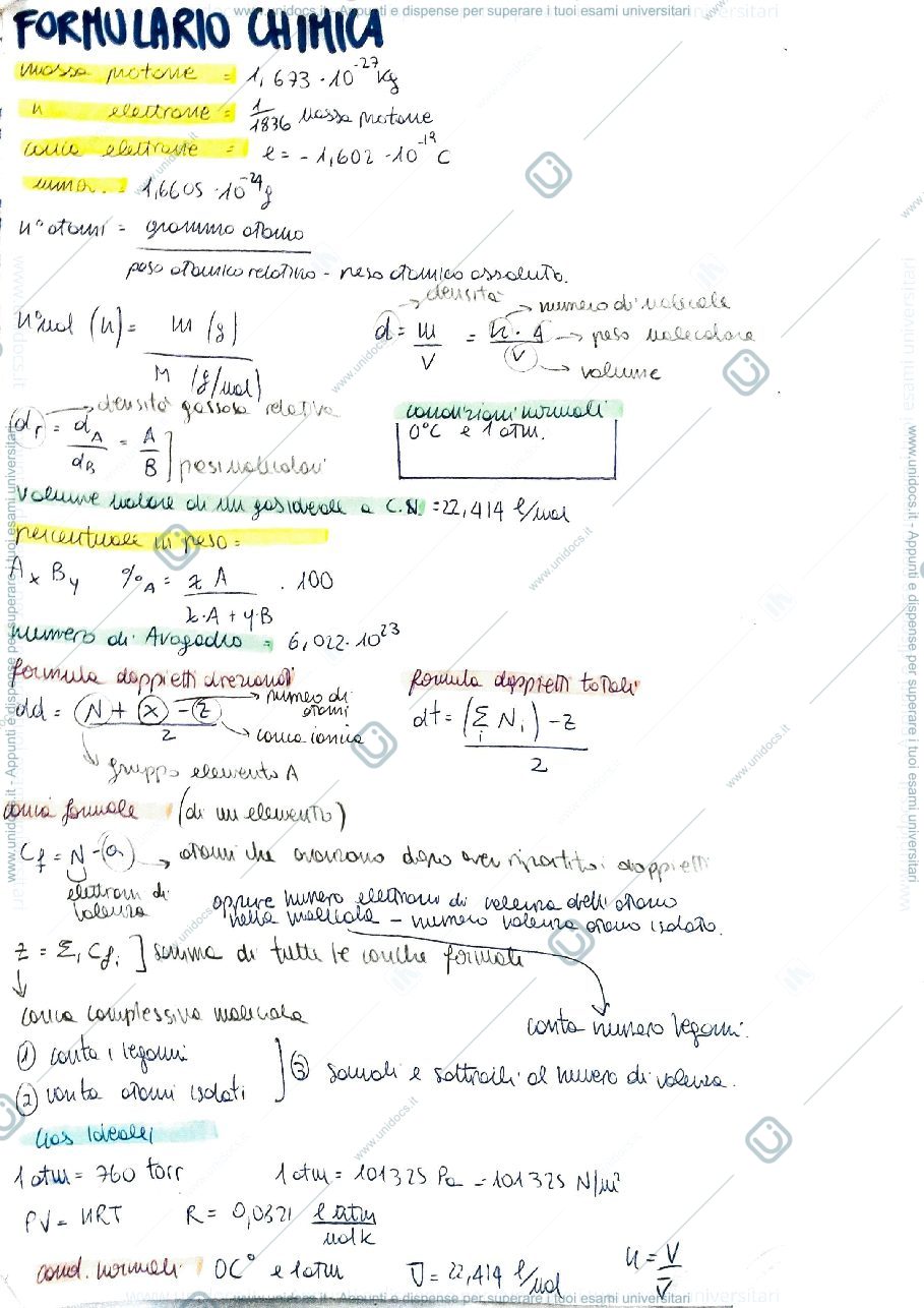 Anteprima pagina 1 — formulario chimica