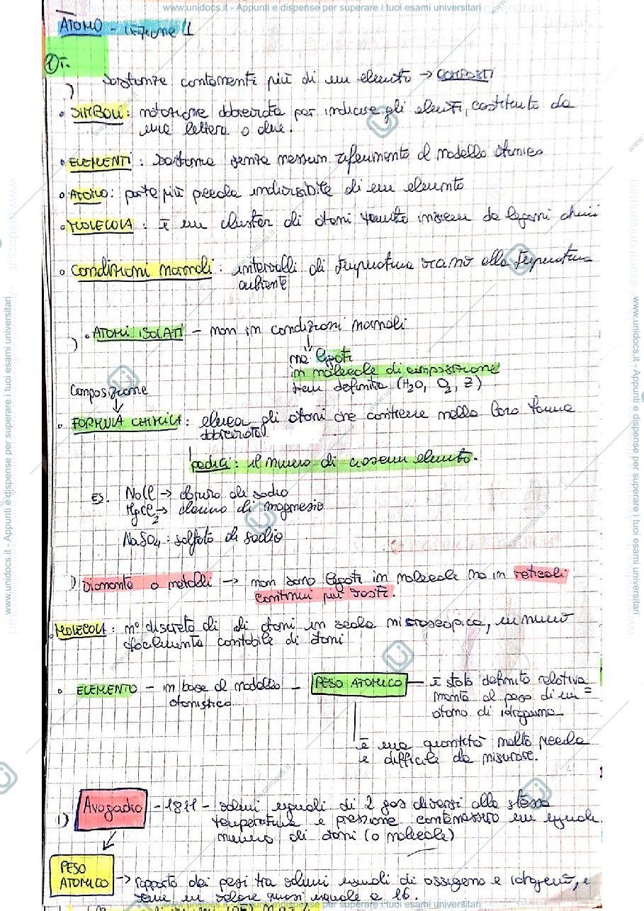 Anteprima pagina 1 — Riassunto chimica pt.1