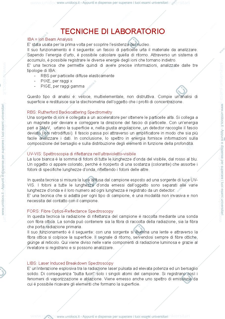 Anteprima pagina 1 — Tecniche di laboratorio