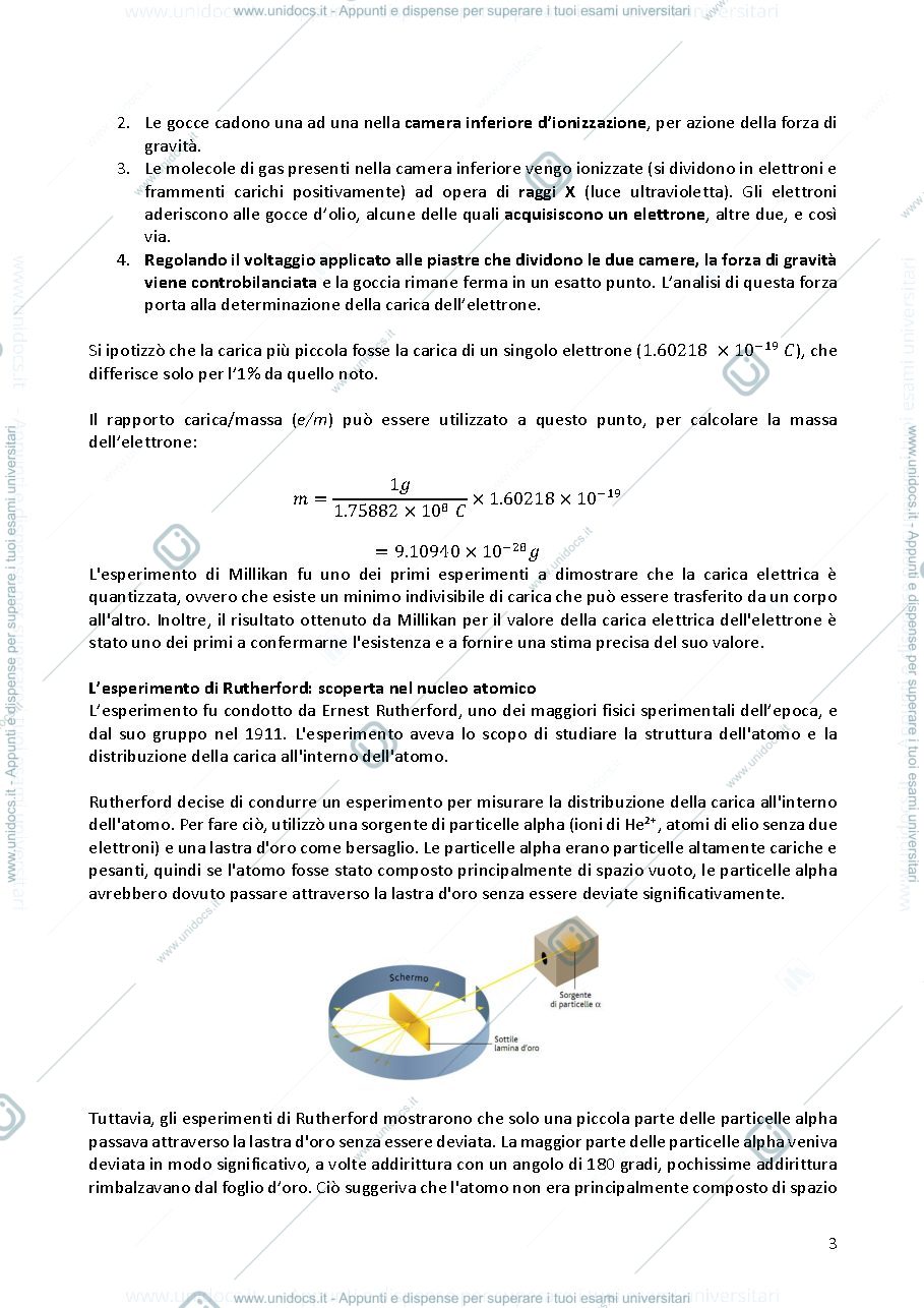 Anteprima pagina 3 — struttura dell'atomo