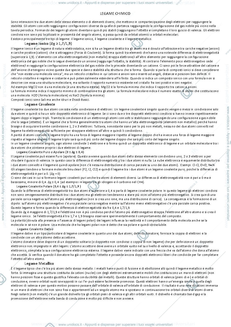 Anteprima pagina 1 — Legame Chimico