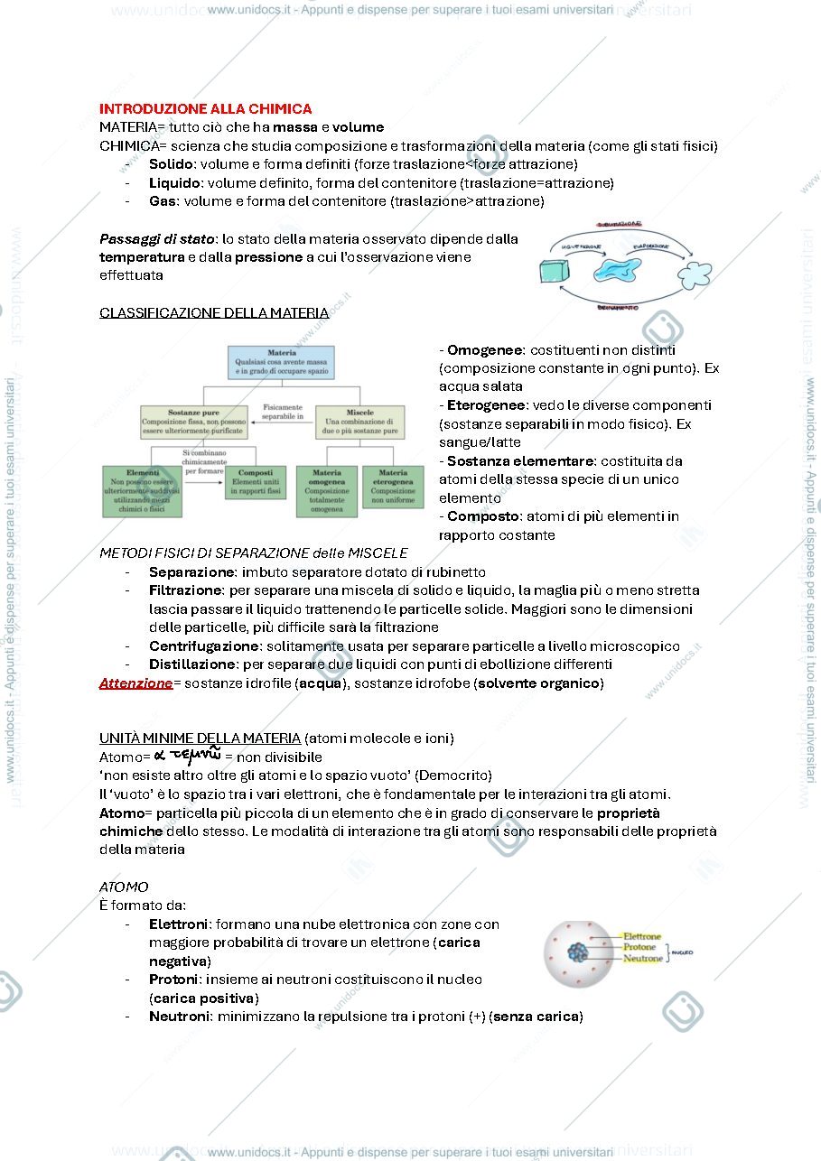 Anteprima pagina 1 — appunti dettagliati modulo chimica