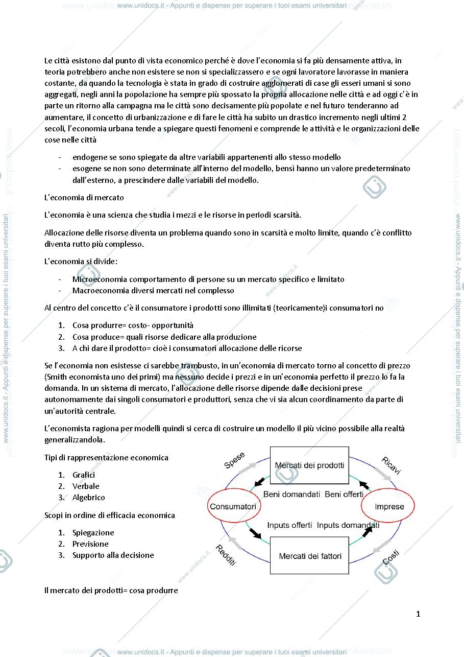 Anteprima pagina 1 — appunti di economia urbana 