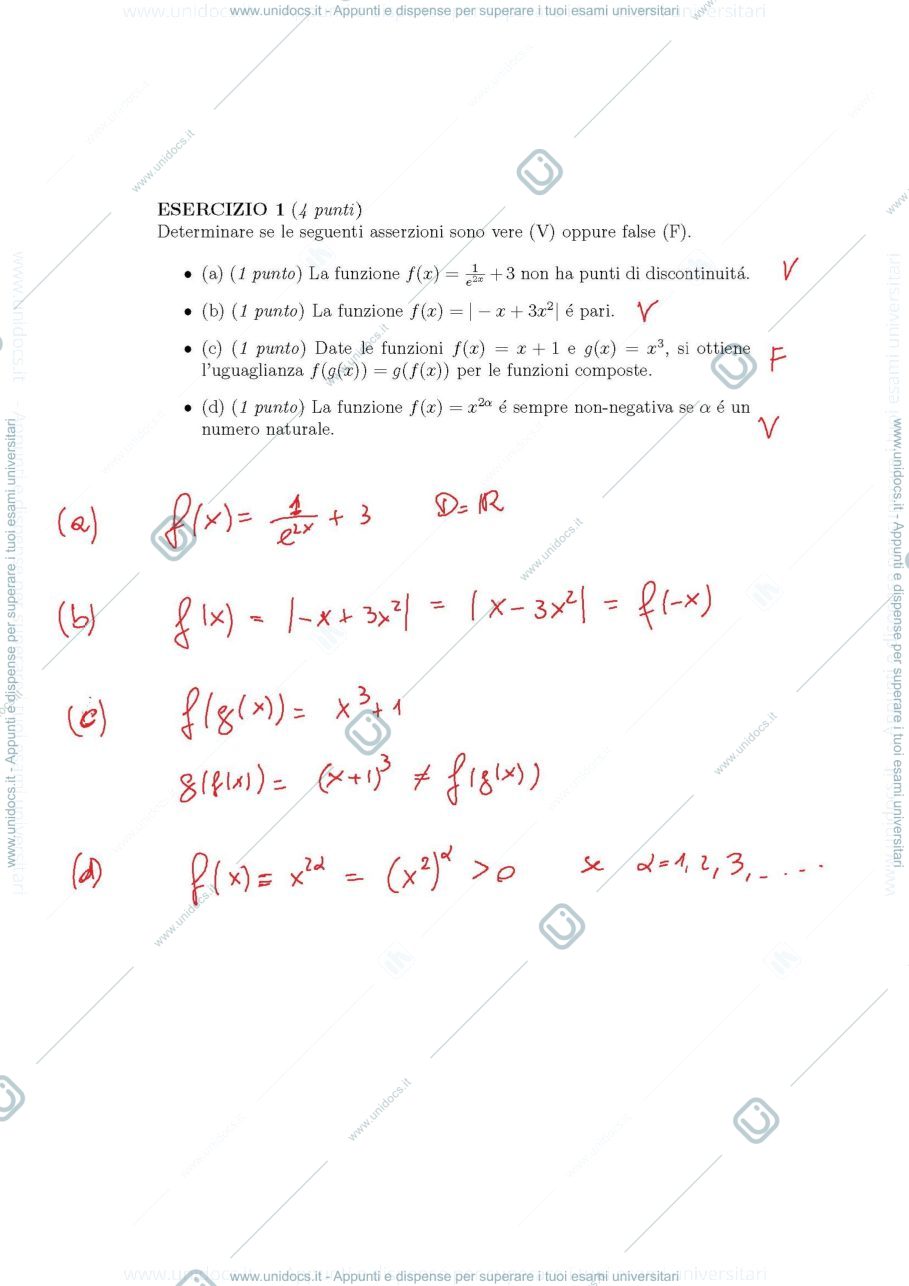 Anteprima pagina 2 — testo d'esame di analisi 1