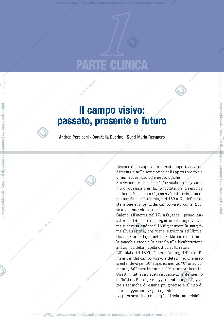 Anteprima pagina 1 — Campo visivo
