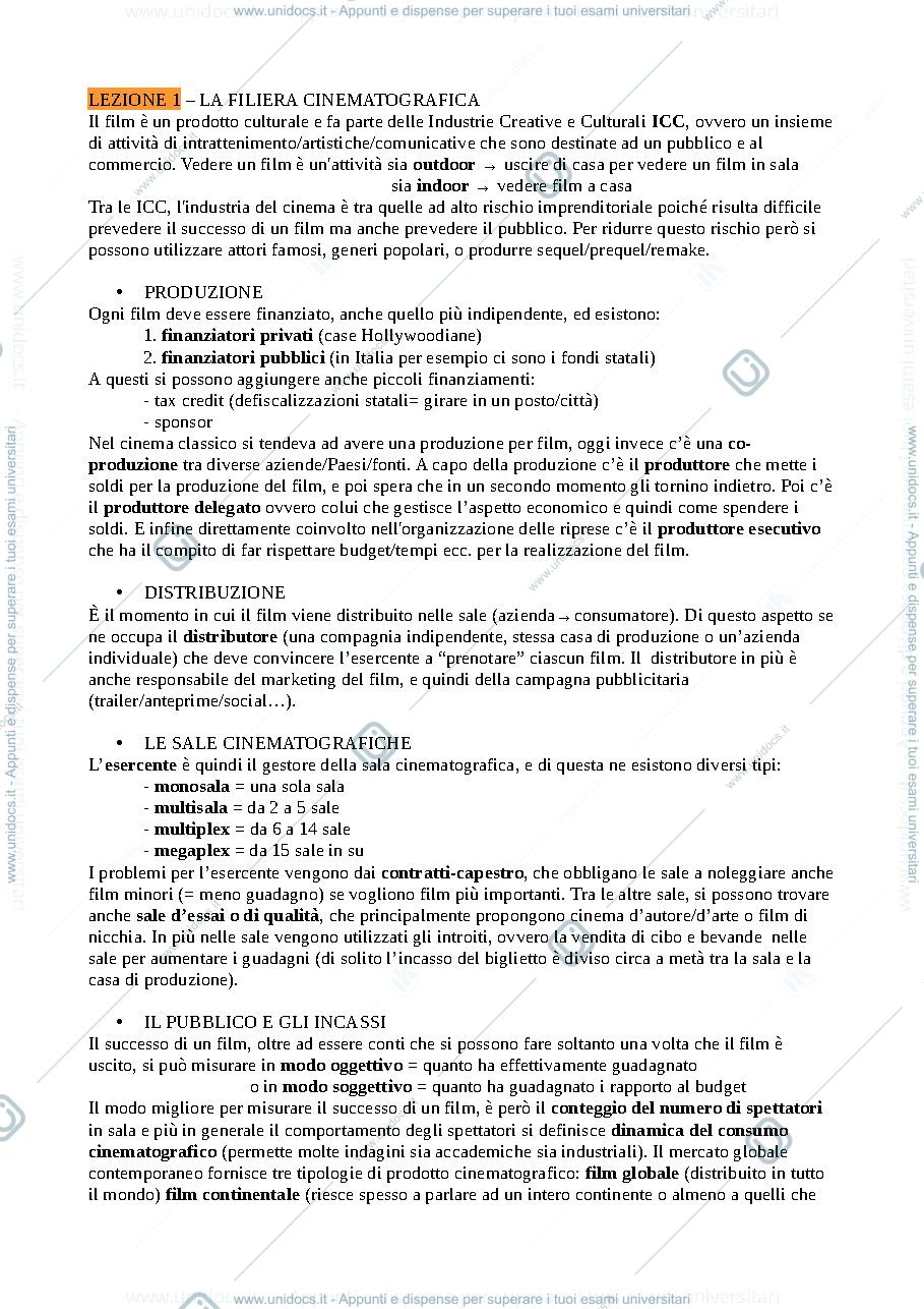 Anteprima pagina 1 — Appunti Cinema 