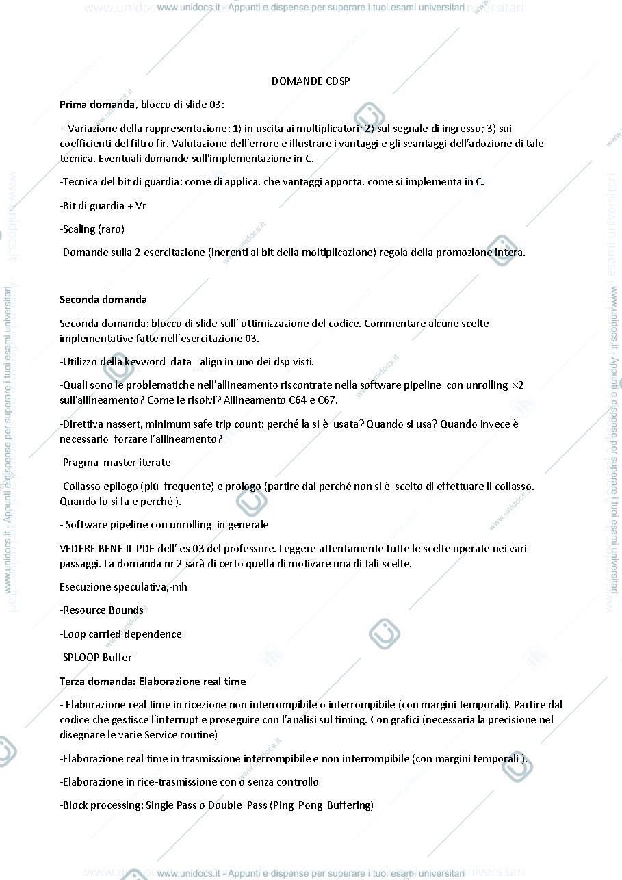 Anteprima pagina 1 — Domande CDSP