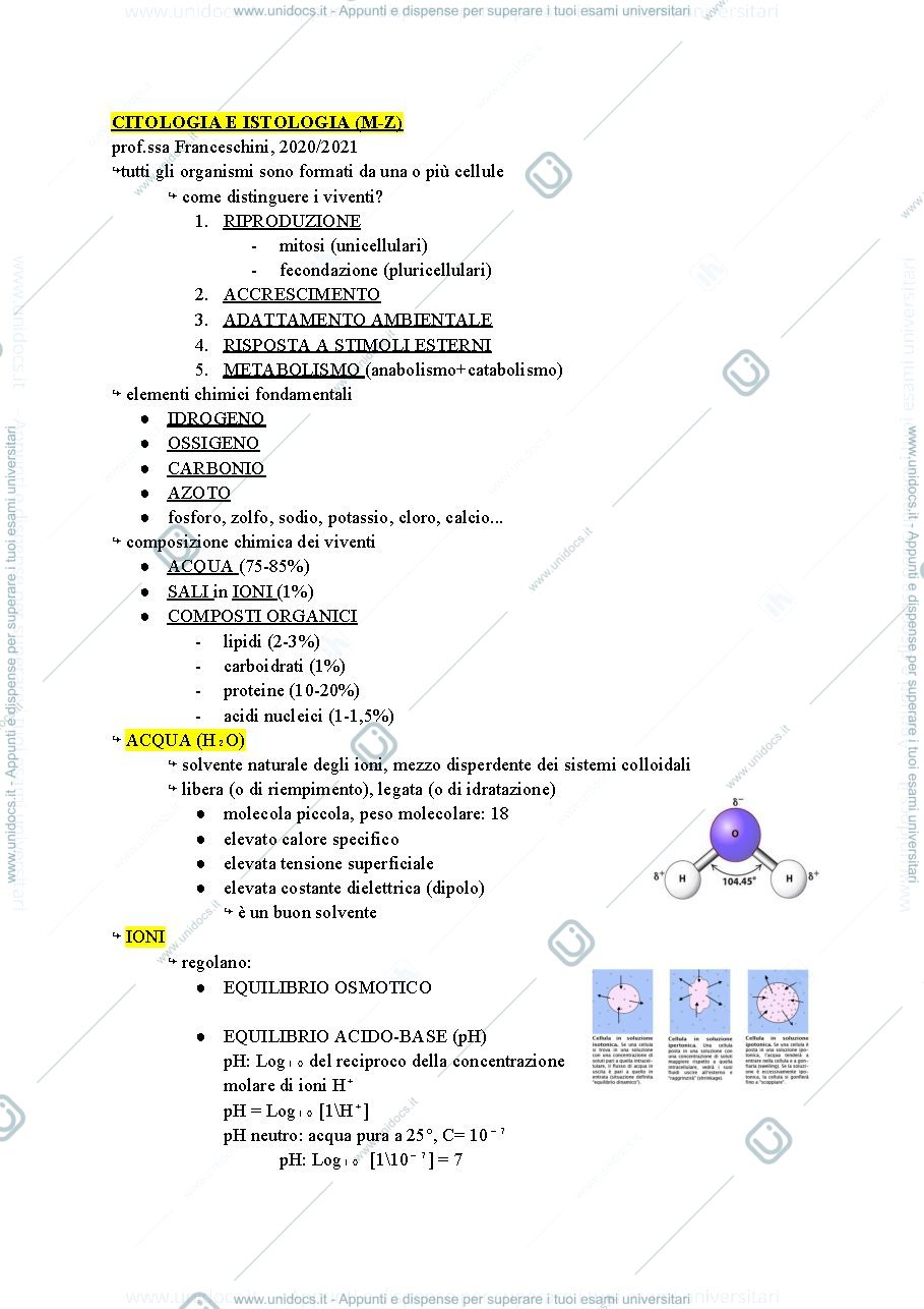 Anteprima pagina 1 — introduzione citologia