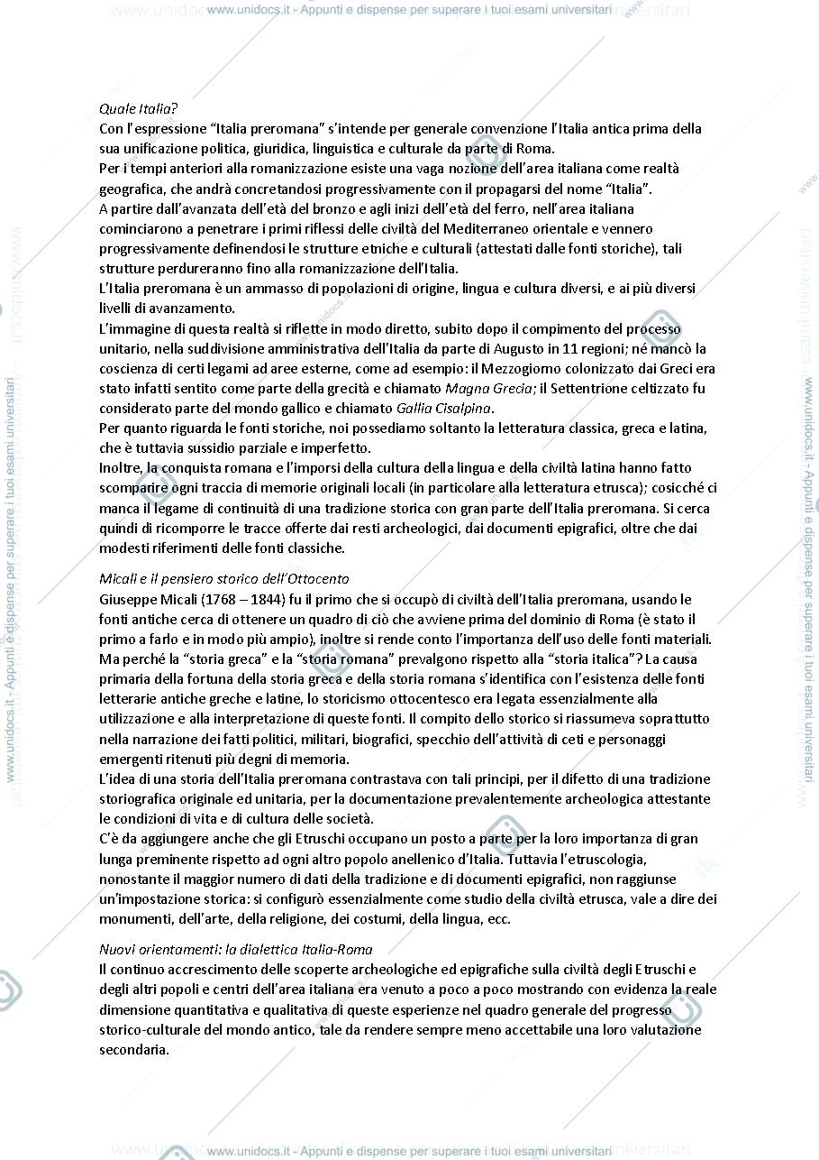 Anteprima pagina 1 — Storia della prima Italia