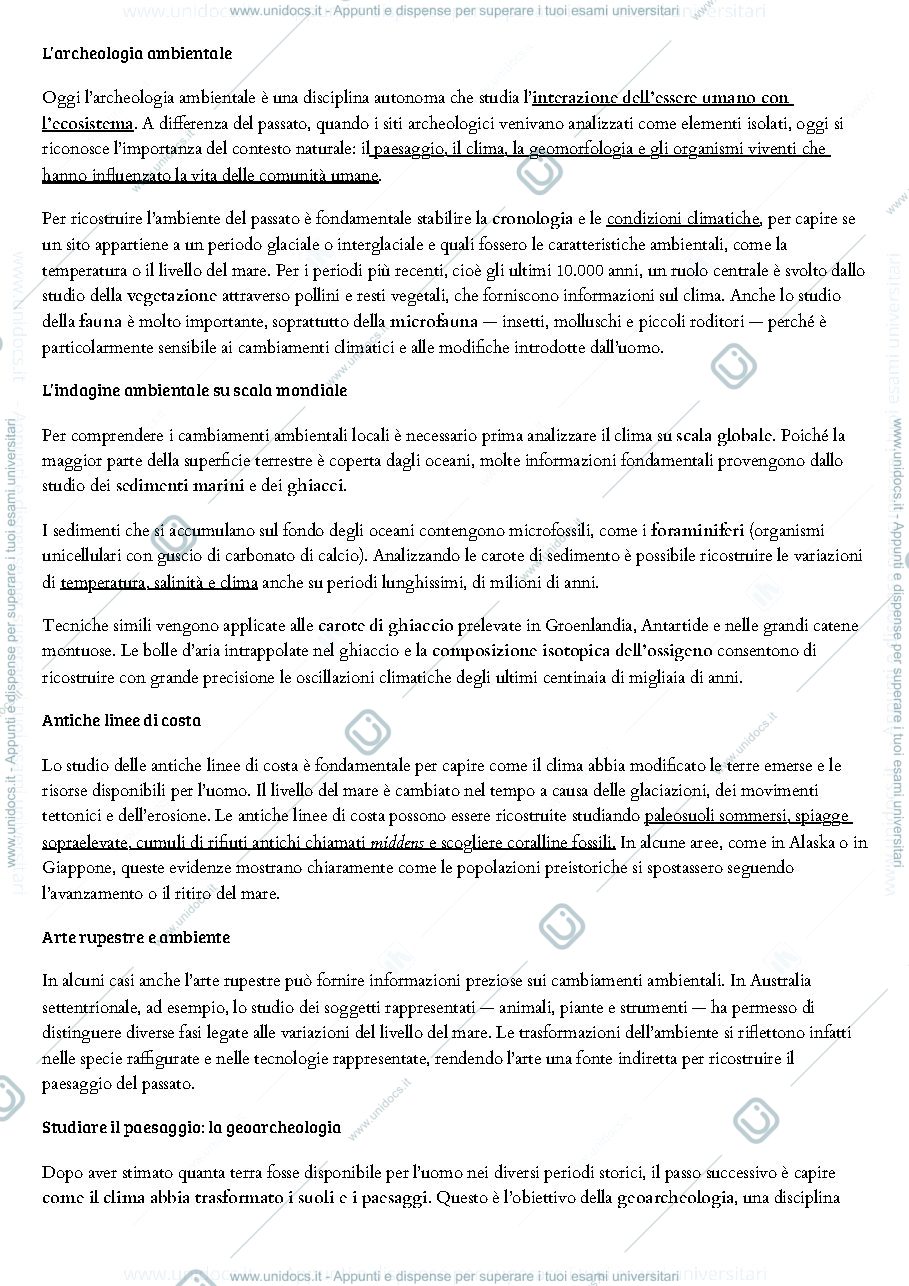 Anteprima pagina 1 — Riassunto capitolo 6 “Archeologia. Teoria, metodi e pratica”