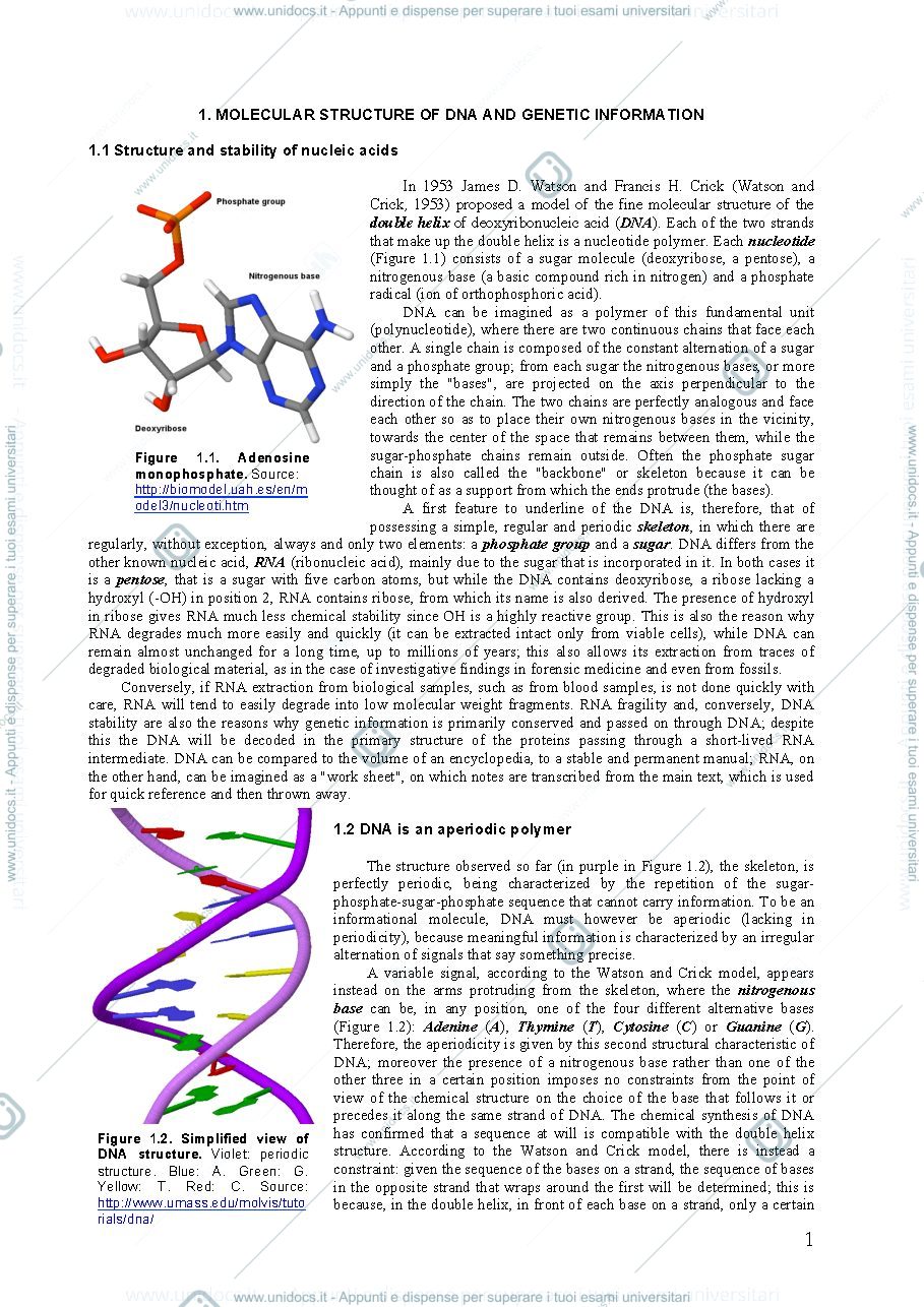 Anteprima pagina 1 — Dispense del professore per l'esame di classical and next generation genomics