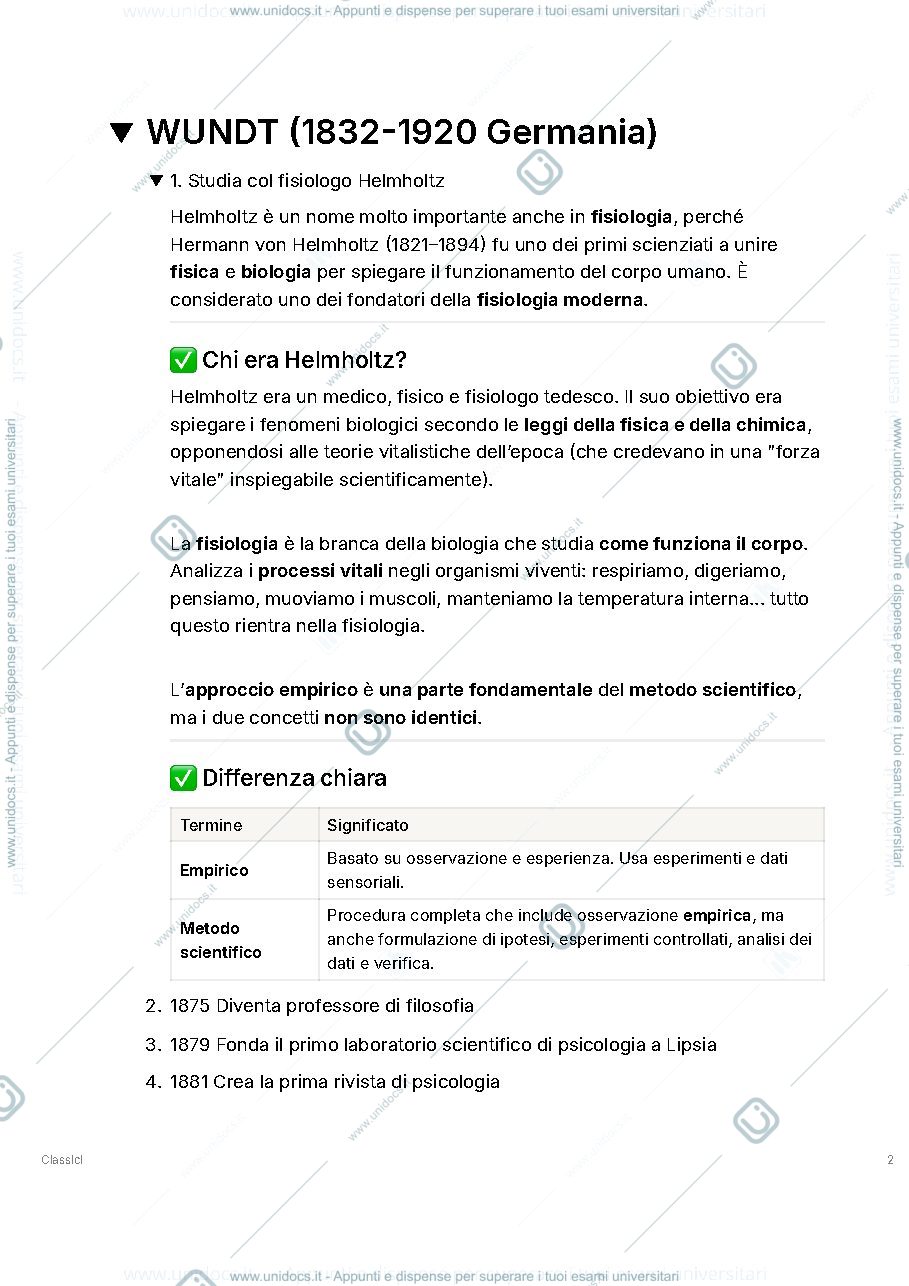 Anteprima pagina 2 — Strutturalismo (Wundt, Titchener)