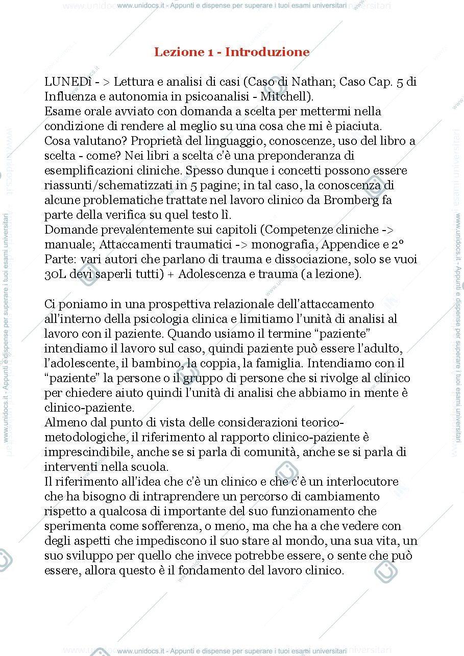 Anteprima pagina 1 — Casi clinici trattati a Clinica dell'Attaccamento