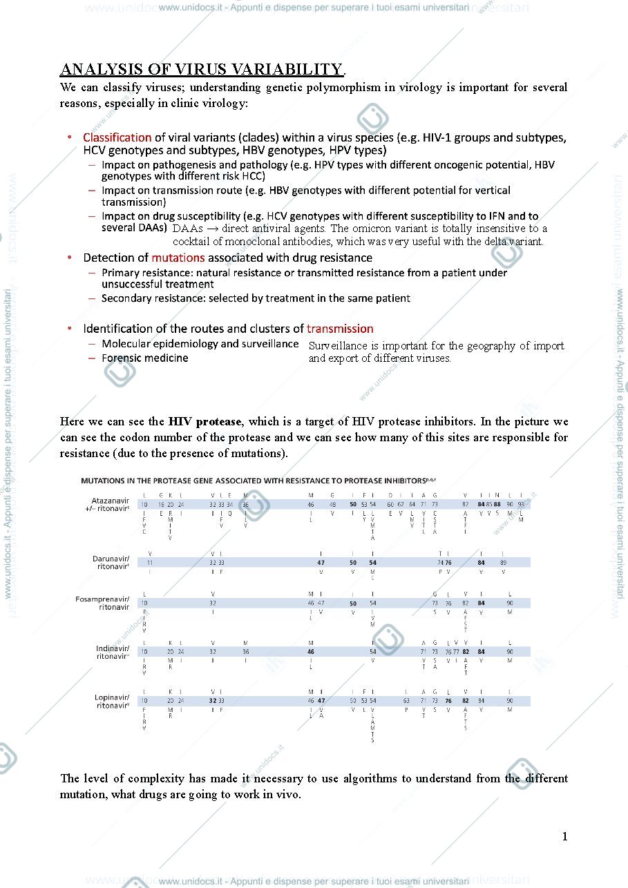 Anteprima pagina 1 — Lezione 7 - clinical virology and antiviral resistance
