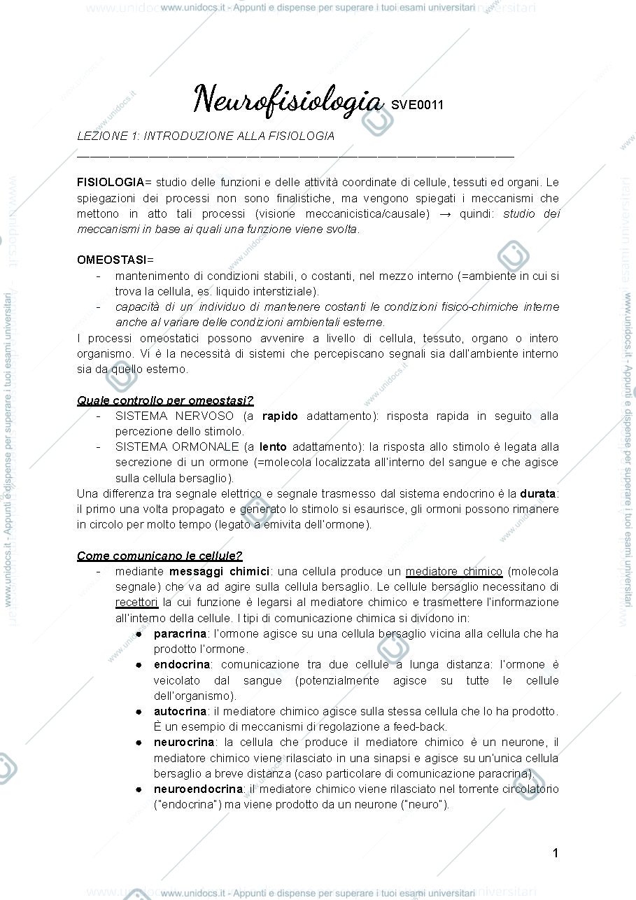 Anteprima pagina 1 — NEUROFISIOLOGIA