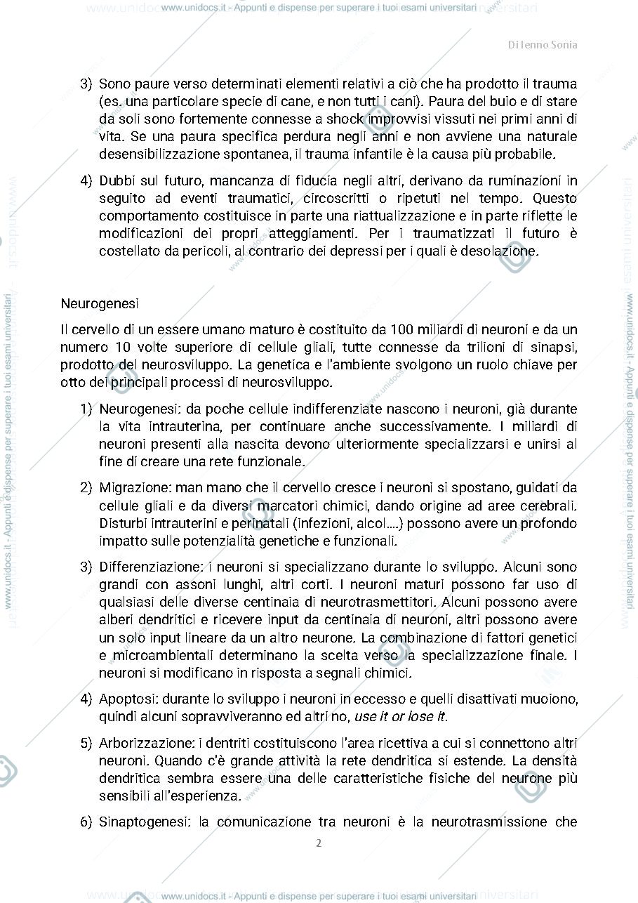 Anteprima pagina 2 — appunti dal testo Trauma e relazioni di R.  Williams
