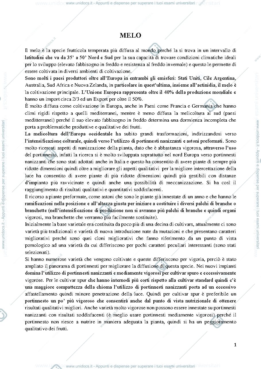 Anteprima pagina 1 — PARTE SPECIALE COLTIVAZIONI ARBOREE