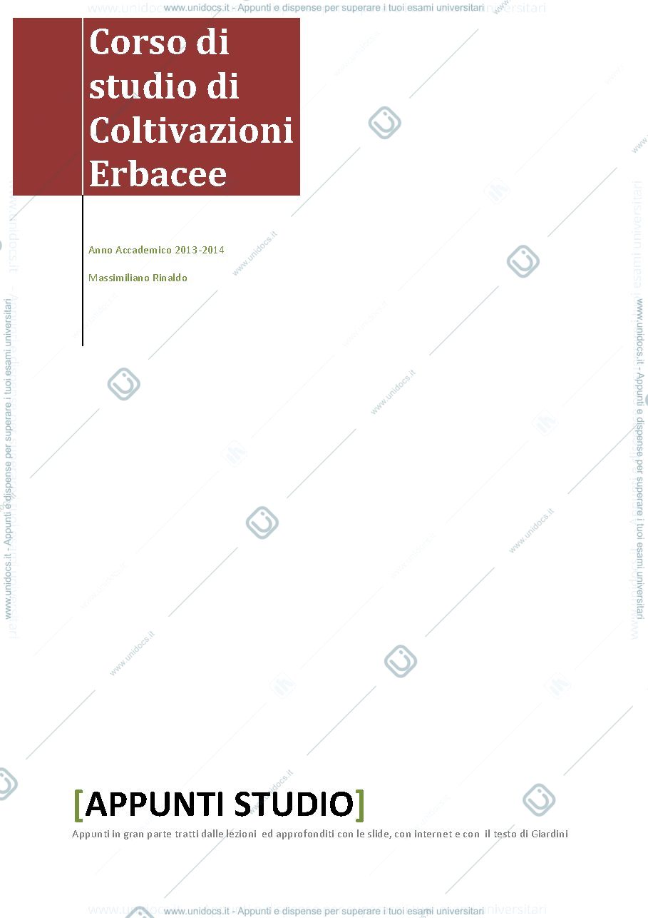 Anteprima pagina 1 — Corso di Colture Erbacee completo