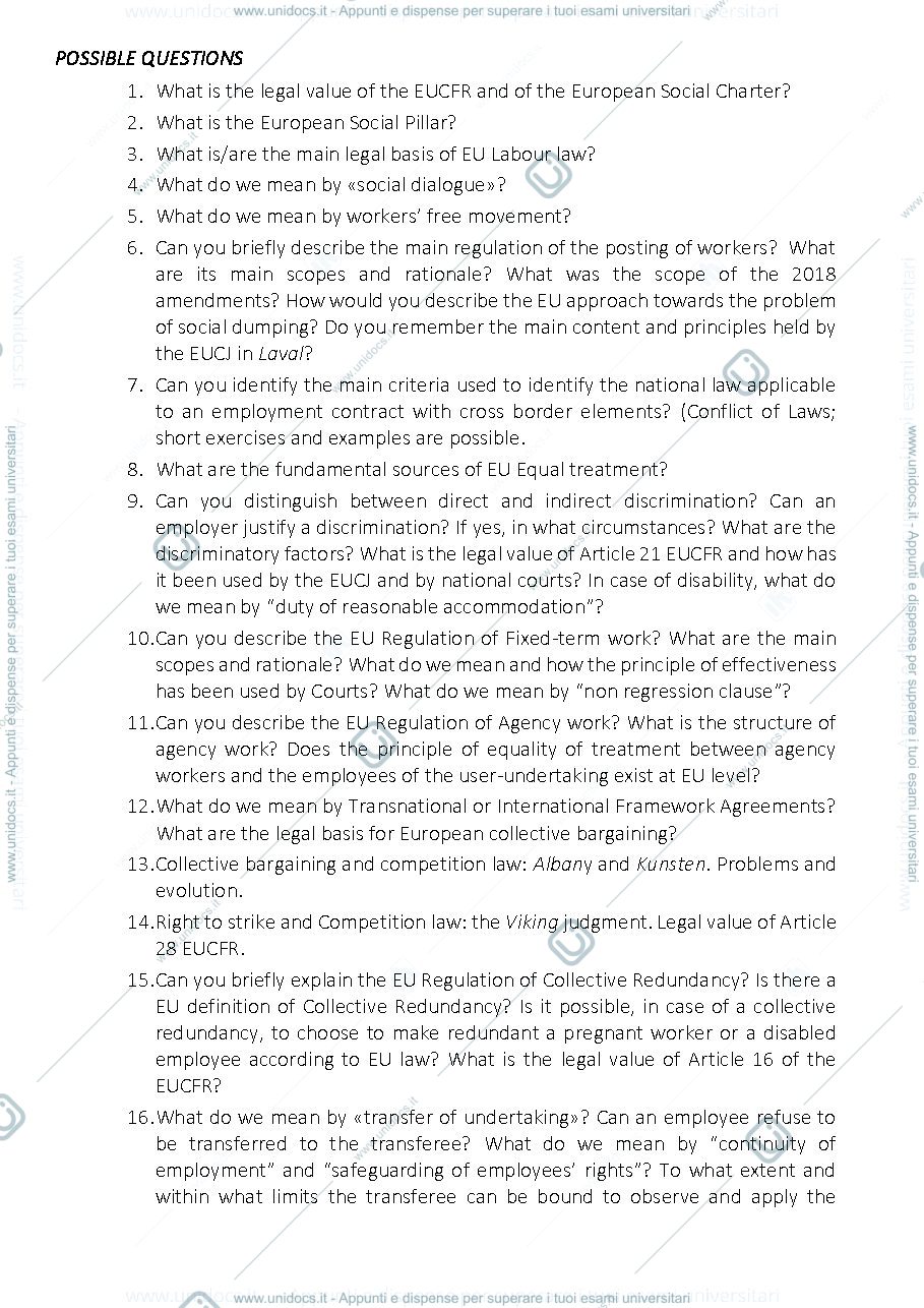 Anteprima pagina 1 — Possible Questions