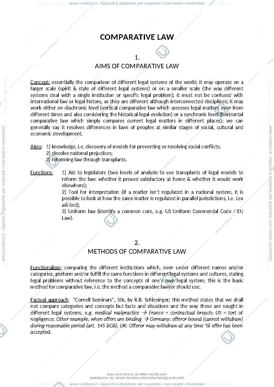 Anteprima pagina 2 — comparative law summary
