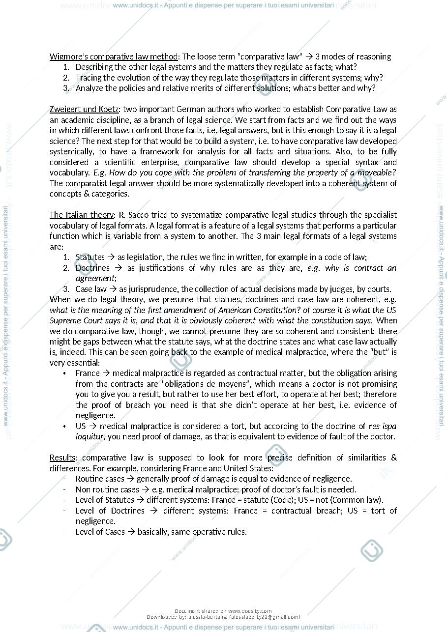 Anteprima pagina 3 — comparative law summary