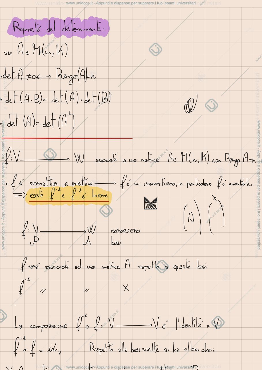 Anteprima pagina 1 — Invertibbilitá e cambiamento di base