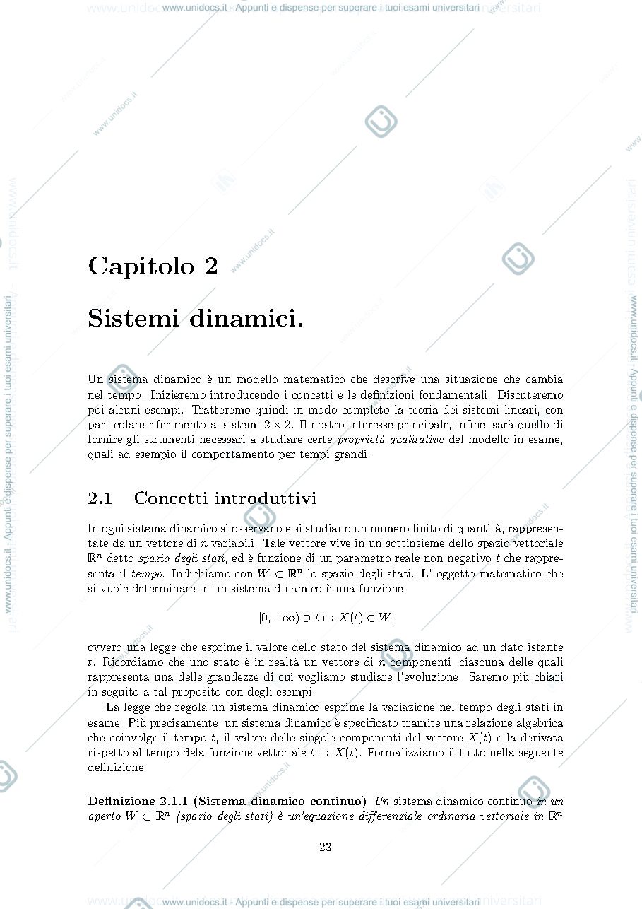 Anteprima pagina 1 — Sistemi dinamici