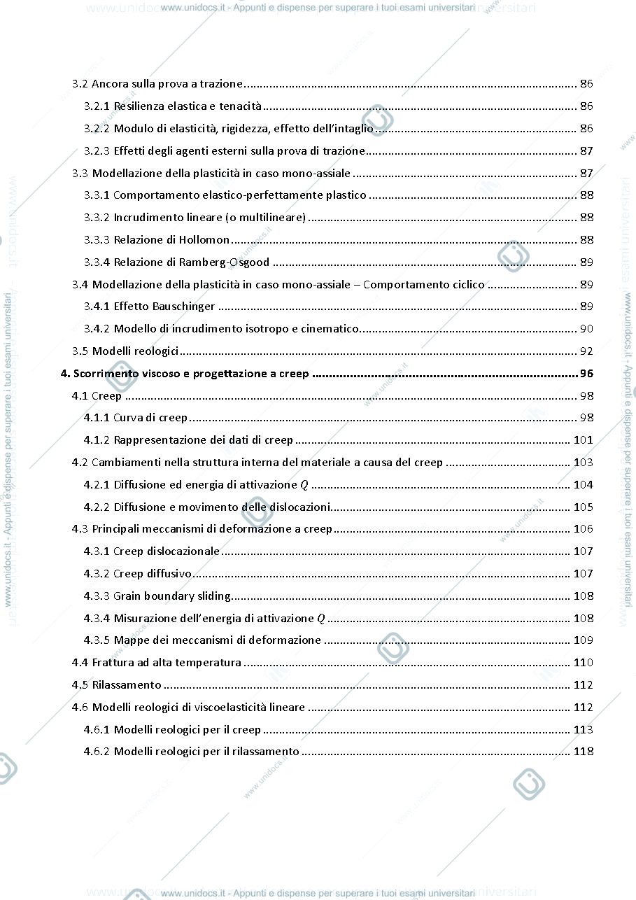 Anteprima pagina 3 — Appunti di Comportamento Meccanico dei Materiali Di Giovanni Zonfrillo
