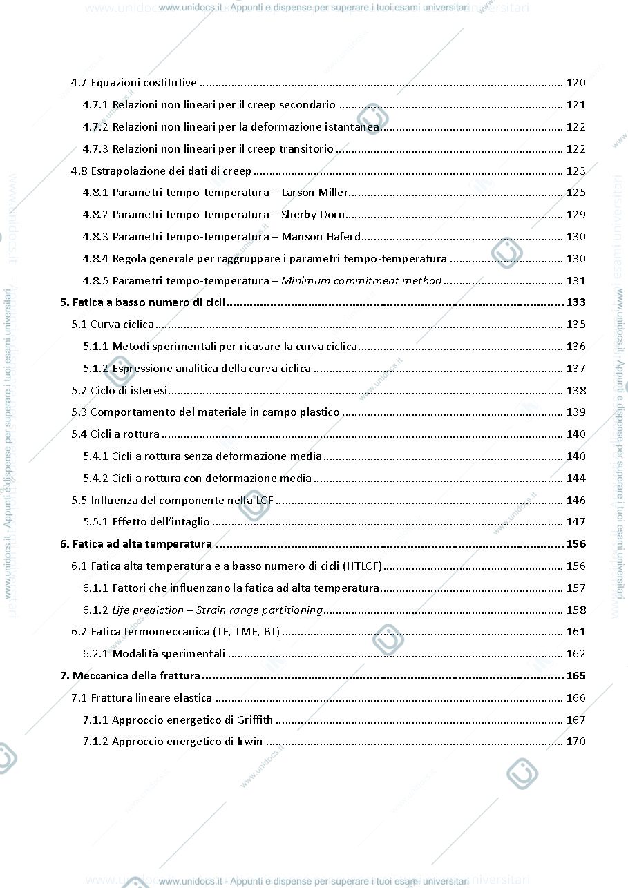 Anteprima pagina 4 — Appunti di Comportamento Meccanico dei Materiali Di Giovanni Zonfrillo
