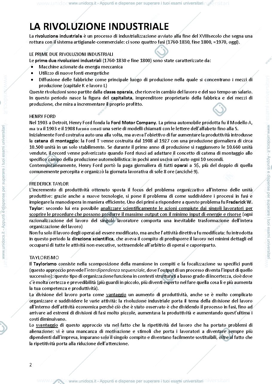 Anteprima pagina 2 — Appunti Comportamento organizzativo