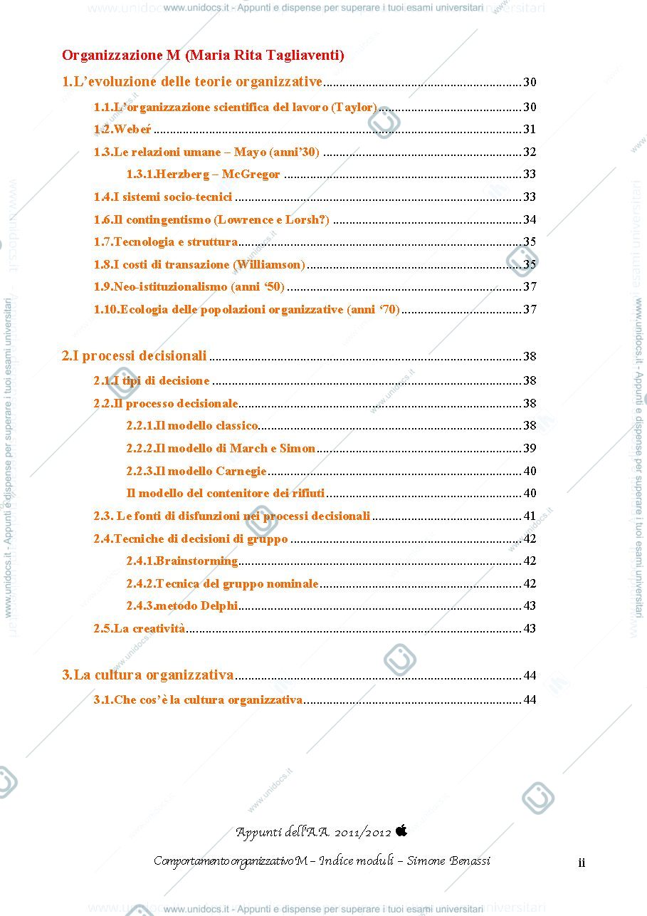 Anteprima pagina 3 — Riassunto Comportamento Organizzativo e Gestione delle risorse umane