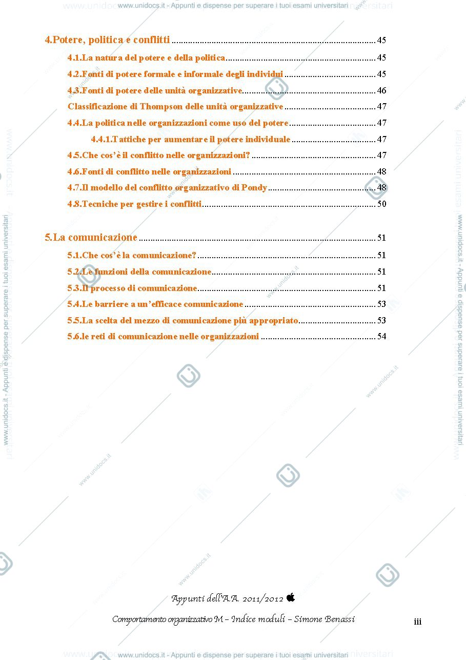 Anteprima pagina 4 — Riassunto Comportamento Organizzativo e Gestione delle risorse umane