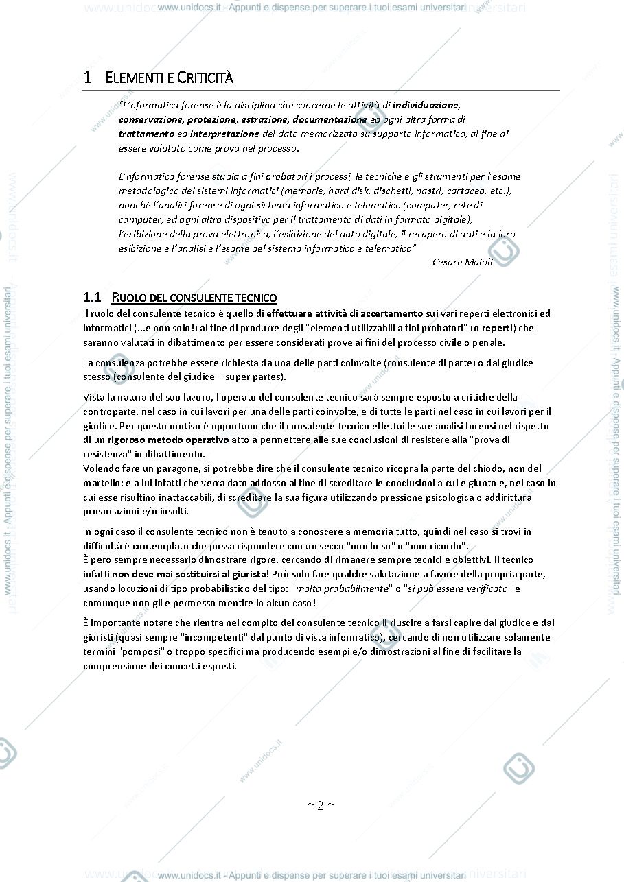 Anteprima pagina 2 — Computer forensics riassunto