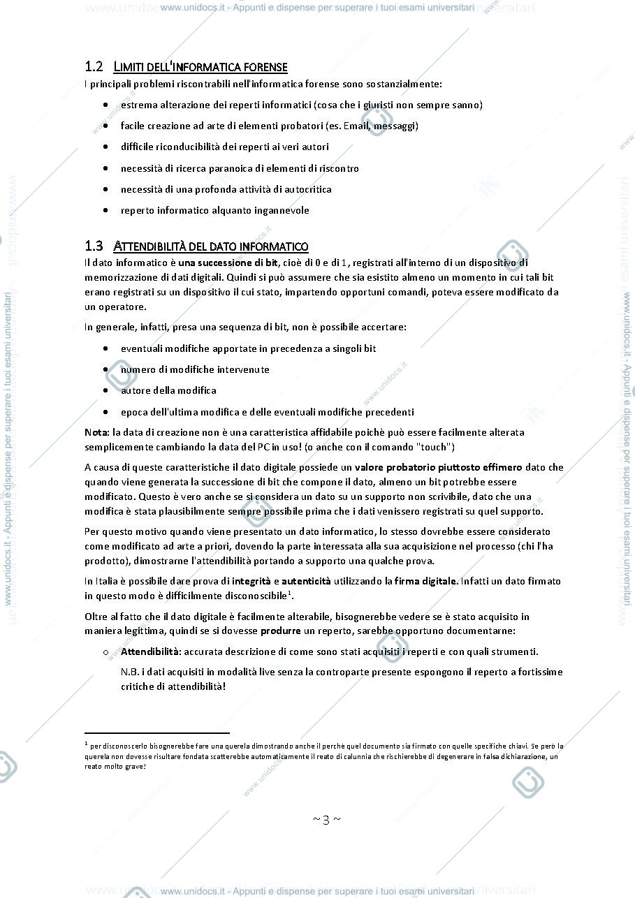 Anteprima pagina 3 — Computer forensics riassunto