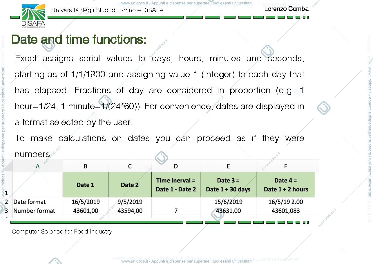 Anteprima pagina 2 — information management by Excel advanced use