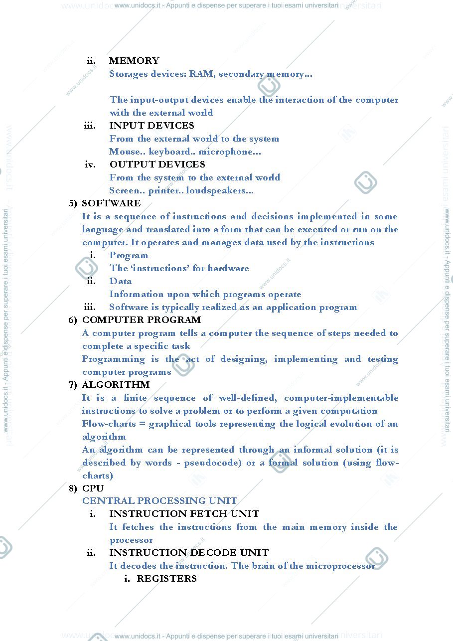 Anteprima pagina 2 — Computer science first year subject 