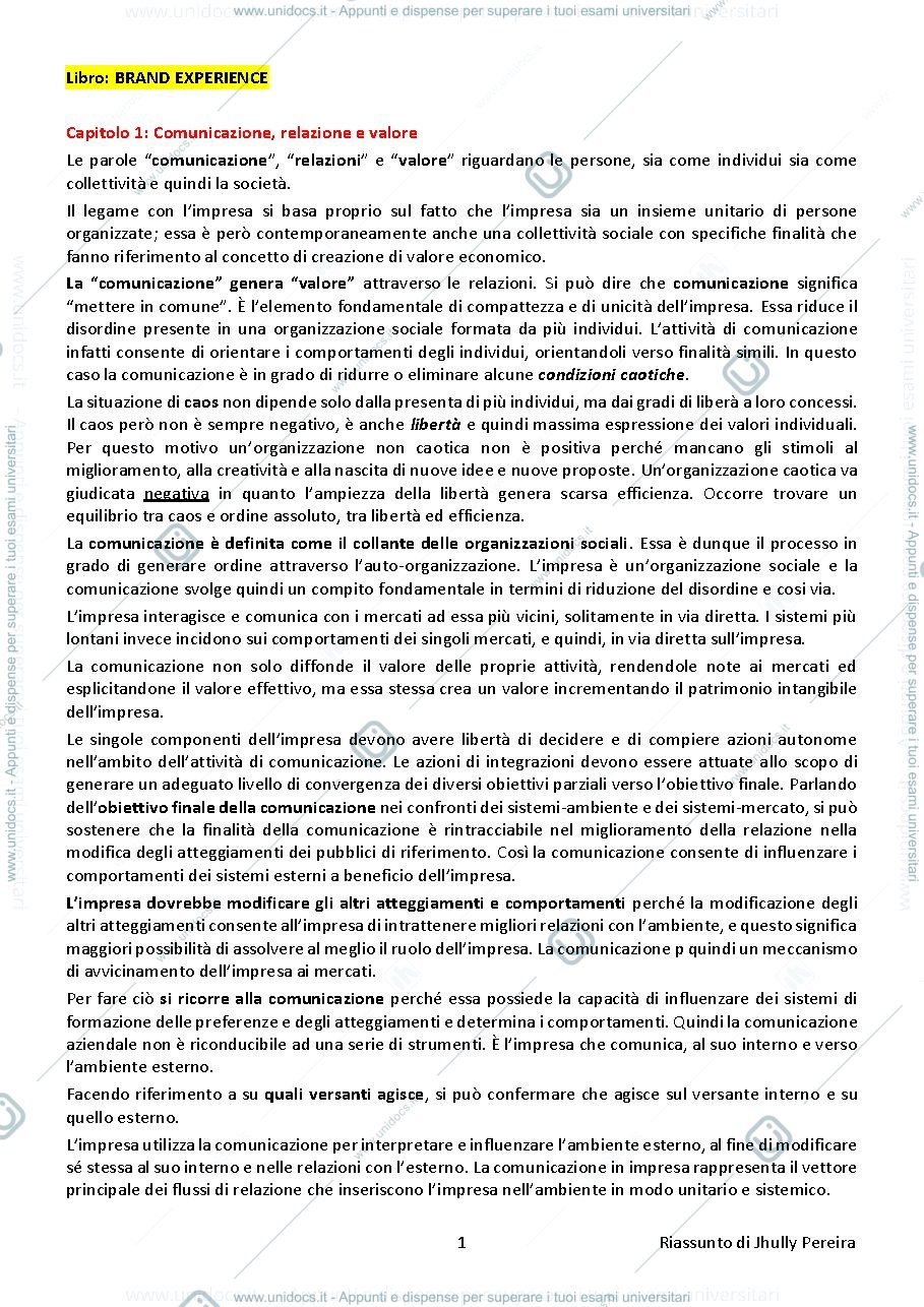 Anteprima pagina 1 — brand experience